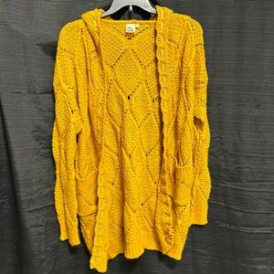 Fashion Apparel & Accessories brand mustard yellow hooded‎ sweater size L/XL